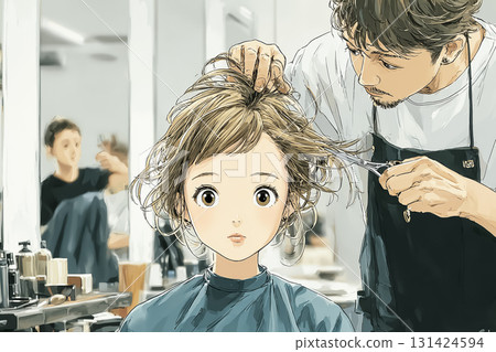 美優系列：在美容院剪頭髮的女人 131424594