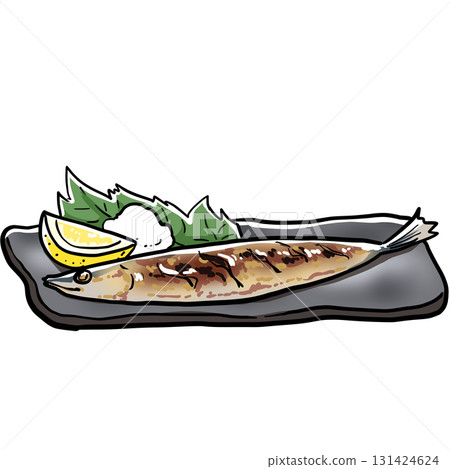 烤鹽秋刀魚的插圖 131424624
