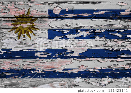 Flag of Uruguay painted on a wooden board 131425141