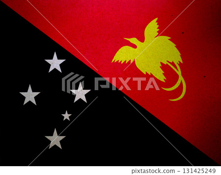 Flag of Papua New Guinea on a paper Flag of Papua New Guinea on a paper 131425249
