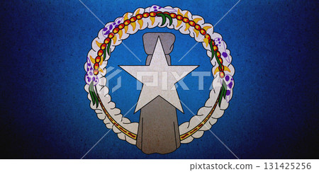 Flag of the Northern Mariana Islands on a paper 131425256