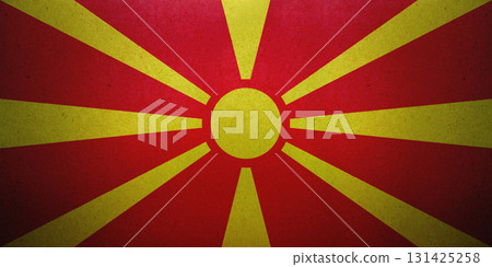 Flag of North Macedonia on a paper 131425258