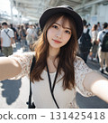 A woman sightseeing at a tourist spot 131425418