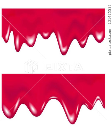 Dripping glossy pink cream, jelly or caramel border. 131425555