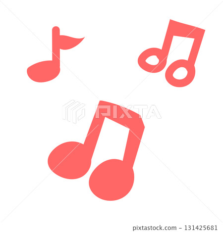Cute hand drawn illustration of musical notes 131425681