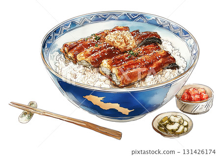 鰻魚丼手繪水彩 131426174