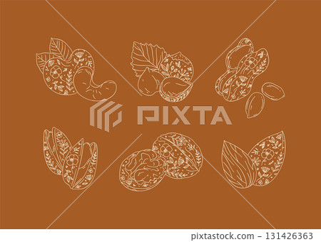 Nuts floral graphic style orange Nuts floral graphic style orange 131426363