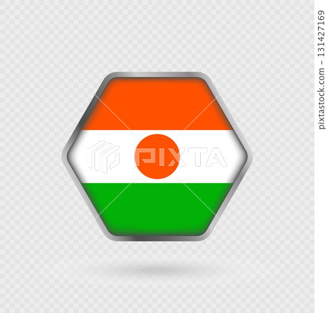 Niger flag in a hexagon frame. Niger flag in a hexagon frame. 131427169