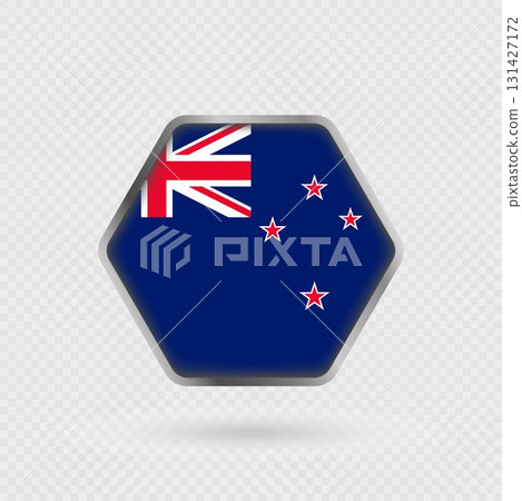 New Zealand flag in a hexagon frame. New Zealand flag in a hexagon frame. 131427172