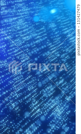 Abstract digital background with glowing blue particles and light streaks, symbolizing data flow and futuristic technology 131427479