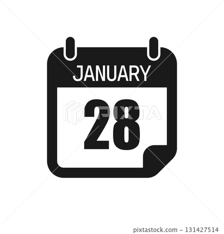 Vector icon page day calendar - 28 January month 131427514