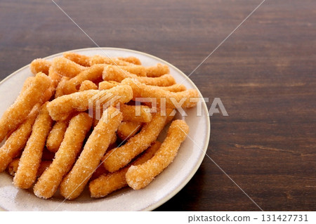 White Karinto on the table background White Karinto on the table background 131427731