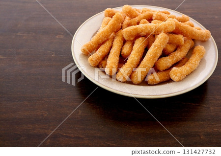 White Karinto on the table background White Karinto on the table background 131427732