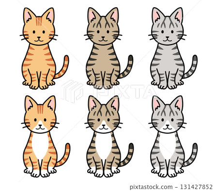 Cute cat illustration set 131427852