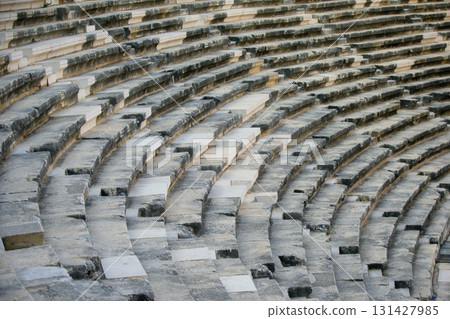 Part of an ancient amphitheater with a stone staircase. Part of an ancient amphitheater with a stone staircase. 131427985