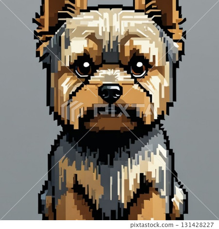 Cute pixel art Yorkshire Terrier Line stamp style 131428227