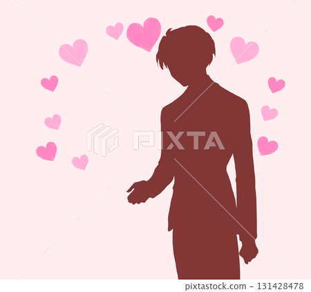 深情男人心符號空白剪影 131428478