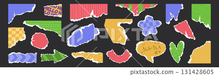 Colorful paper tear cutout shapes 131428605