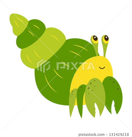 cartoon hermit crab isolated 131429218