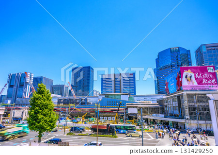 Tokyo cityscape in Japan: A view of the office buildings in front of Shinagawa Station and redevelopment work. A ray of hope for a new era = 26th 131429250