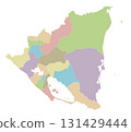 Vector blank map of Nicaragua with departments, autonomous regions and administrative divisions. Editable and clearly labeled layers. 131429444