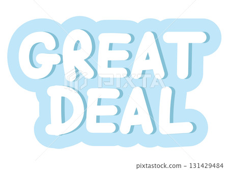 Pastel GREAT DEAL sale tag for online shopping, marketing, promotion, sticker, banner, special price, discount, business, social media, print, ad, template, sign, symbol, campaign, web button 131429484