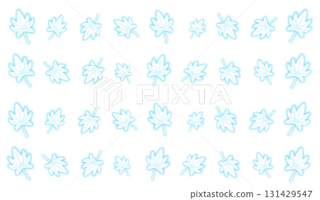藍色發光的秋葉輪廓圖案 藍色發光的秋葉輪廓圖案 131429547