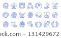 Set of simple icons related to self-care, meditation, therapy, and relief. Editable Stroke. 131429672