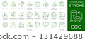 Eco icons, such as ecology, biodiversity, green, solar panel, leaf and more. Editable stroke. 131429688