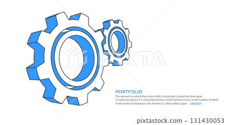 Rotating gears. Engineering industry. Technology Banner. Vector illustration. Rotating gears. Engineering industry. Technology Banner. Vector illustration. 131430053