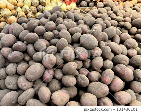Lots of fresh potatoes at the vegetable fair 131430101