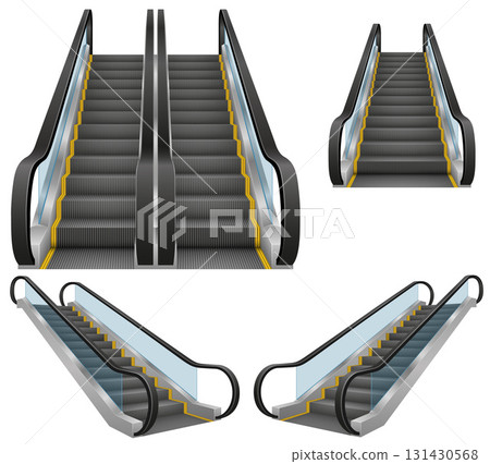 modern realistic escalator cartoon stock vector illustration 131430568