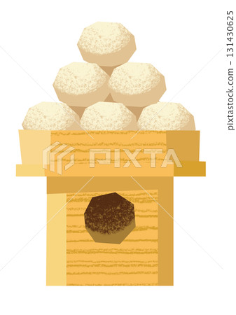 Paper-cut style Tsukimi Dango 131430625