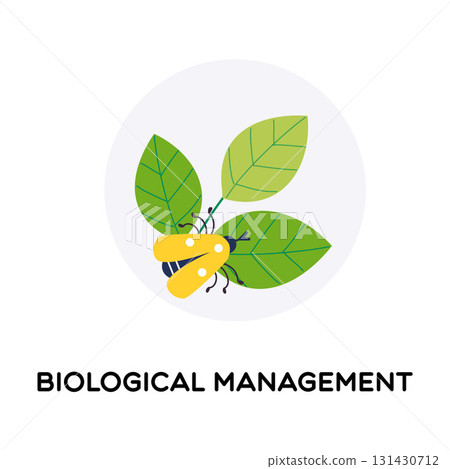 Biological Management with Green Leaf and Pest as Organic Farming Vector Illustration 131430712