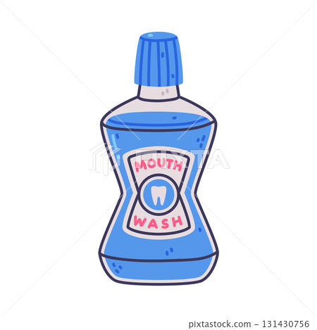 Mouthwash Bottle as Oral Hygiene and Dental Object and Element Vector Illustration 131430756