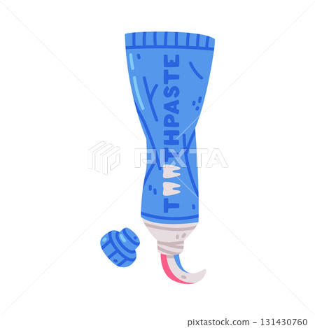 Toothpaste Tube as Oral Hygiene and Dental Object and Element Vector Illustration 131430760