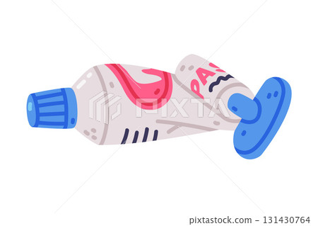 Toothpaste Tube as Oral Hygiene and Dental Object and Element Vector Illustration 131430764