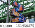 Road signs along national and prefectural roads (Sotobori-dori) 131430875