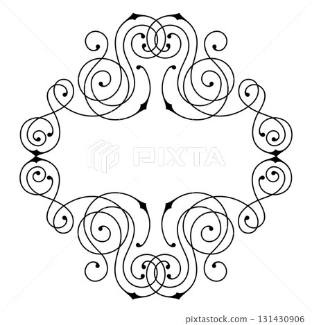 Line curl frame. Modern decorative linear background. Line curl frame. Modern decorative linear background. 131430906