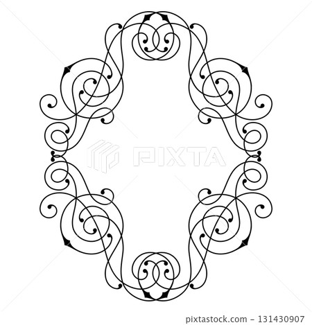 Line curl frame. Modern decorative linear background. 131430907