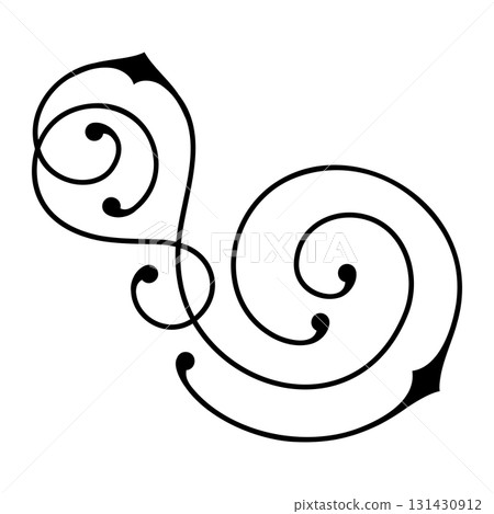 Line curl element. Modern decorative linear vignette. 131430912