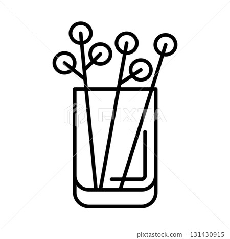 Vase with flowers icon. Home decor element thin line illustration. Vase with flowers icon. Home decor element thin line illustration. 131430915