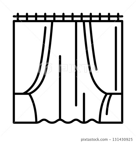 Curtains and drapes icon. Home decor element thin line illustration. 131430925