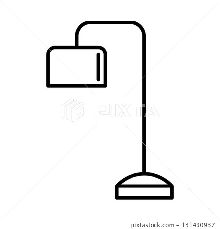 Floor lamp icon. Home decor element thin line illustration. 131430937
