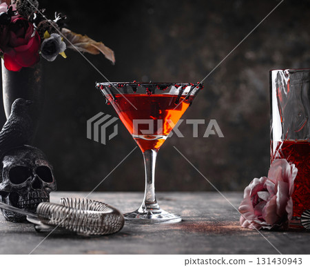 Spooky red Halloween monster cocktail Spooky red Halloween monster cocktail 131430943