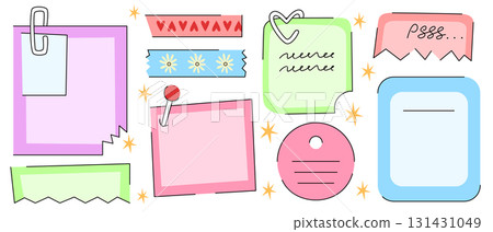 Playful doodle memo notes Playful doodle memo notes 131431049