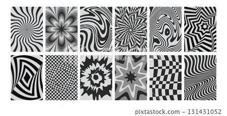 Hypnotic color retro op art pattern 131431052
