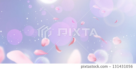 Pink sakura petals floating with spring flower Pink sakura petals floating with spring flower 131431056