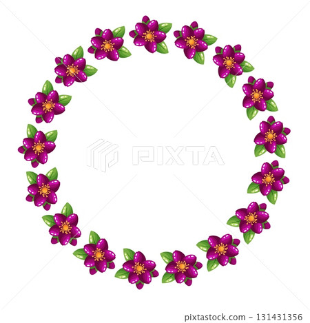 Fantasy Purple Flower Wreath for Diwali Festival Card Template 131431356