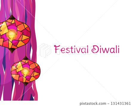 Colorful Illustration for Diwali Festival Banner 131431361